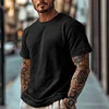 Men's Vintage Waffle Knit Short Sleeve Round Neck T-Shirt by Inlyline