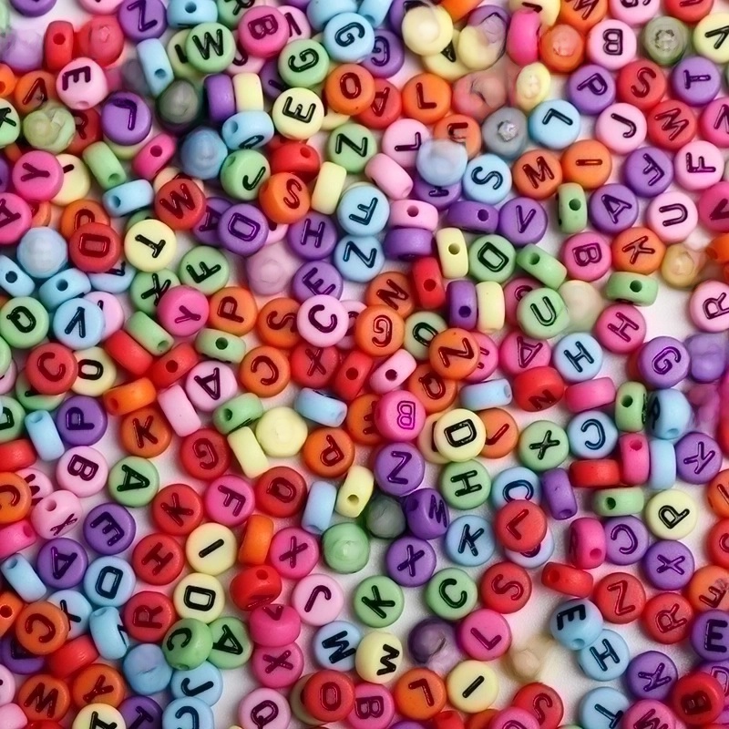 400 Pieces 4 * 7mm Arylic Letter Beads