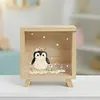 Personalized Cute Floral Bunny Bear Animals Wooden Clear Money Box Piggy Bank with Name Room Decor Birthday Gift for Girls Kids