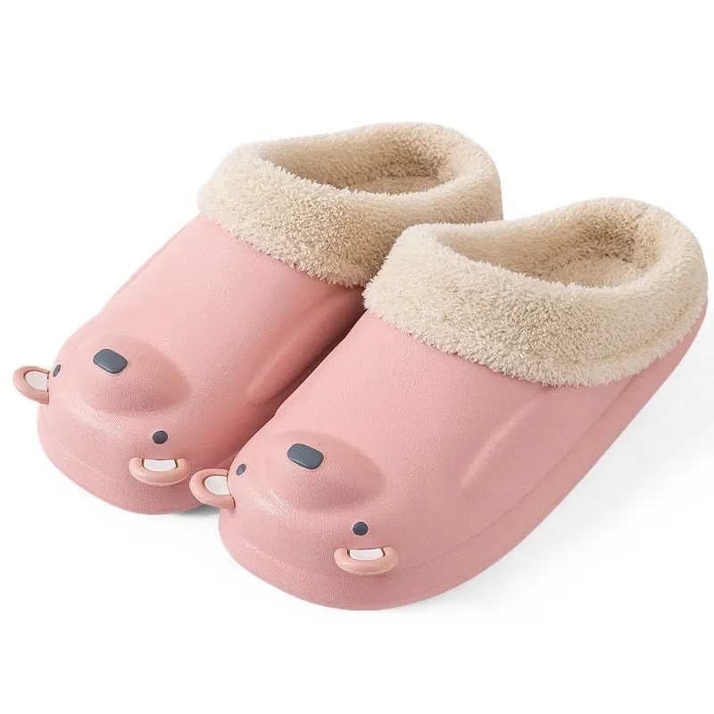 Winter Shoes For Woman Men's Slippers Plush Warm Fur Slippers Clogs Lovers Home Slippers Shoes For Female Mules Women's 2021