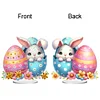 (US Only)2D Flat Easter Bunny Egg DIY Double-Sided Diamond Painting Desktop Decorations