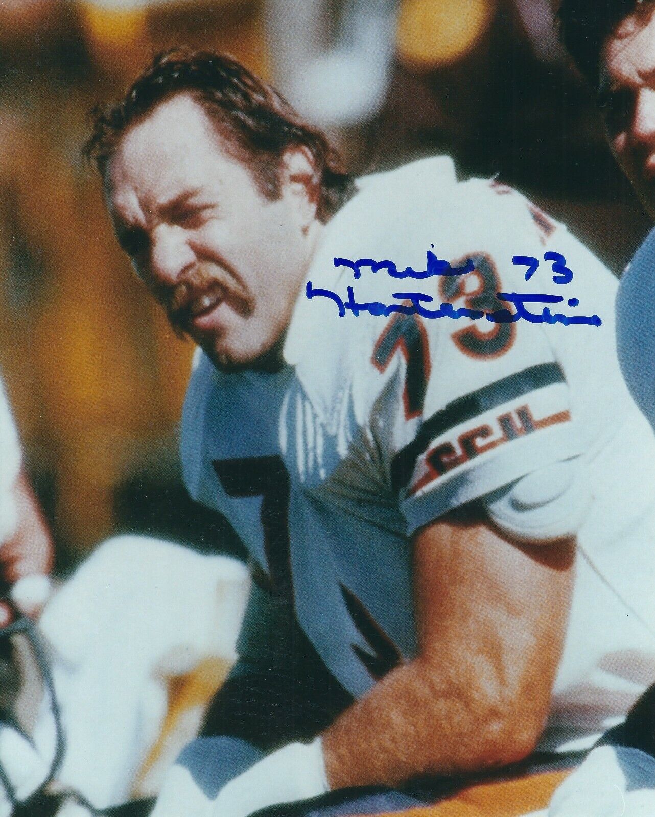 Autographed MIKE HARTENSTINE Chicago Bears 8x10 Photo Poster painting w/COA