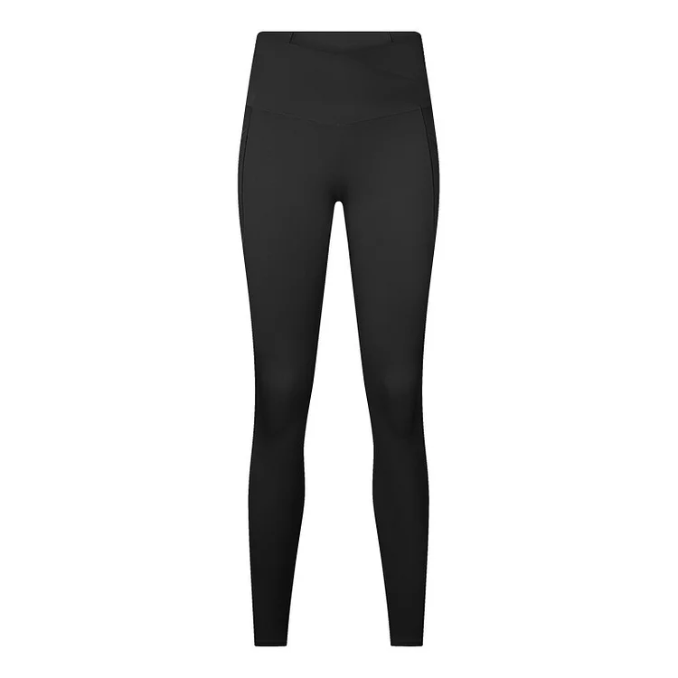 Cross Waist Yoga Leggings with Inner Pocket
