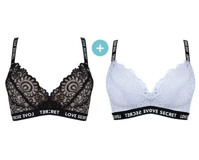 Sexy lace bra push-up bra women's underwear bra 3/4 cup bra fashion underwear soft letter suspenders