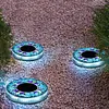 4Pcs LED Mosaic Solar Disk Light Solar-Powered Decorative Driveway Lamps Auto On/Off Ground Mosaic Disk Lamp for Outdoor Walkway Patio & Lawn