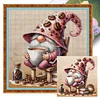 (Multi Style)[Multi-Style]Coffee Gnome-Full Embroidery 3 Strands 11CT Stamped Cross Stitch-40*40CM