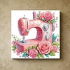 Framed Diamond Painting - Special Shaped - Sewing Machine (25x25cm)