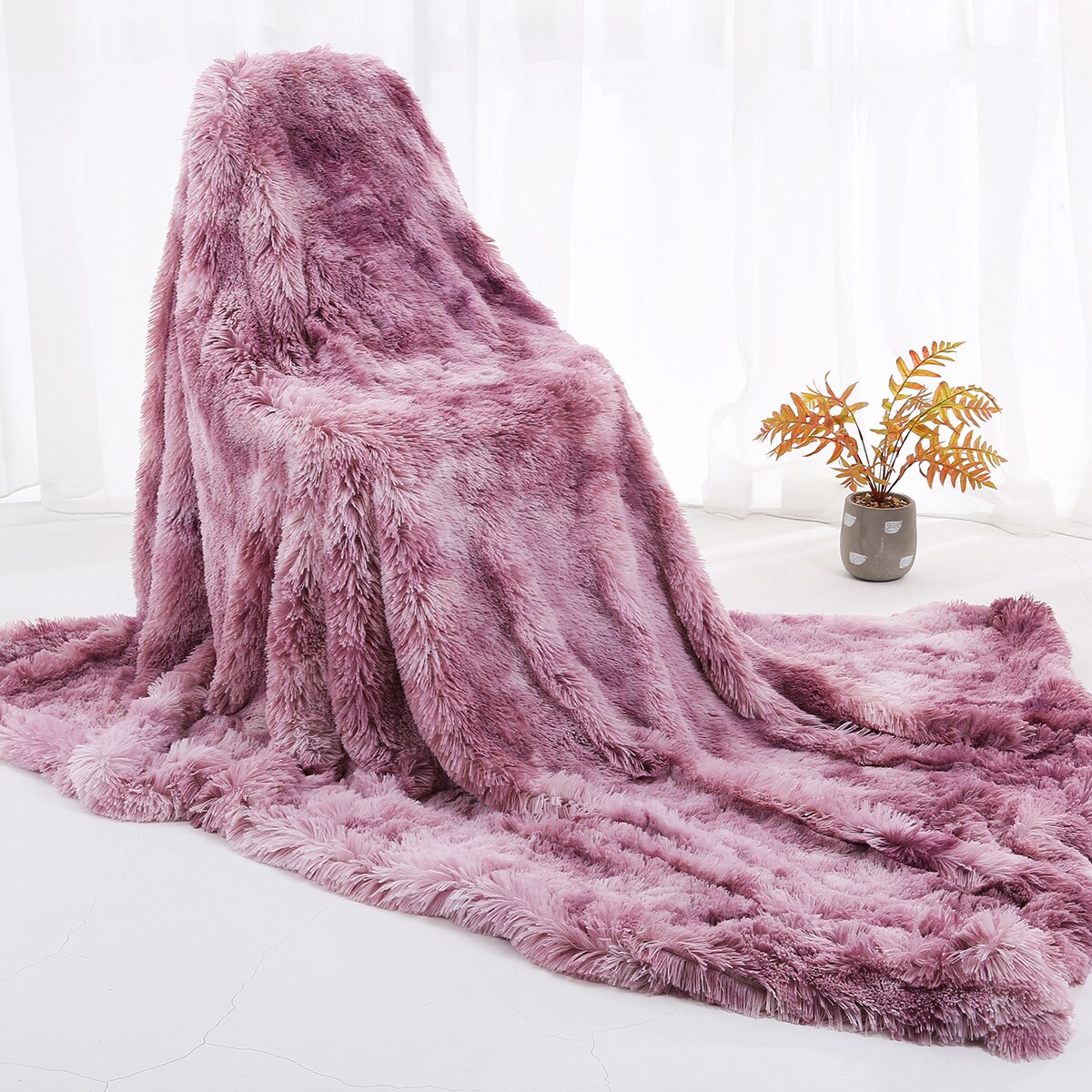 Tie Dye Blankets Bedding Winter Fur Throw Blanket Sleep Thick Blankets