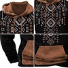 💥 2025 Hot Sale!Mens Western Fleece Jacket Cowboy Bull Head Print Pullover 1/4 Zip Up Stand Collar Country Sweatshirts Western Gifts For Men With Pocket