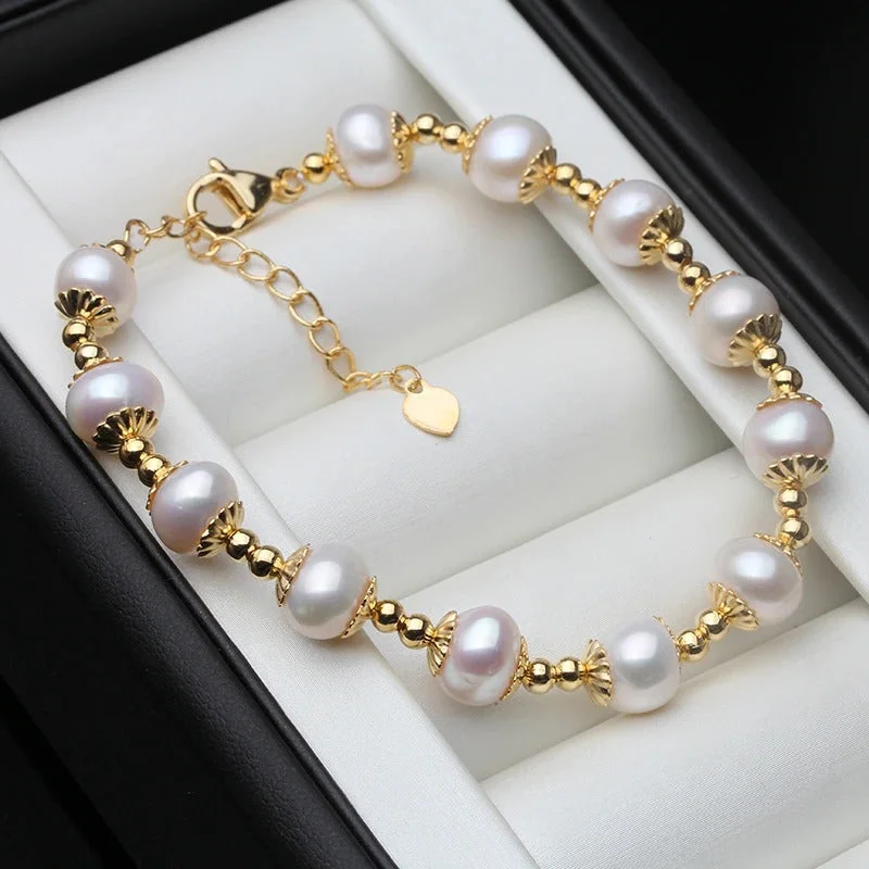 Precious Freshwater Pearl Adorned Adjustable Bracelets
