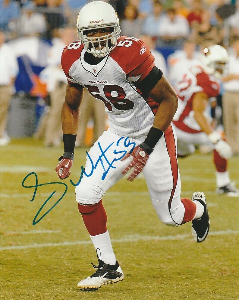 DARYL WASHINGTON SIGNED ARIZONA CARDINALS FOOTBALL 8x10 Photo Poster painting #2 NFL EXACT PROOF