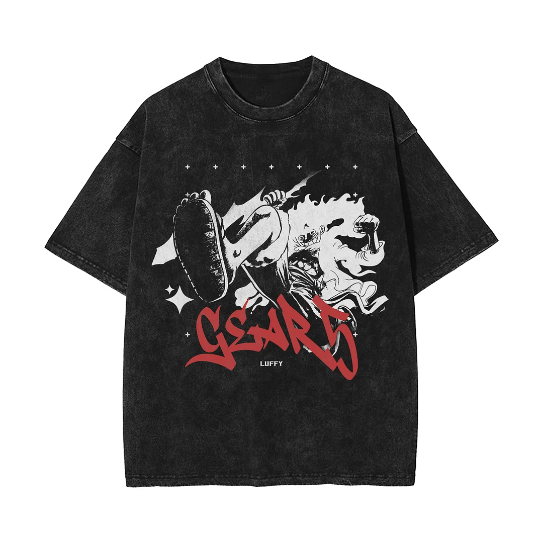 Luffy Vintage One Piece Oversize Washed T-Shirt