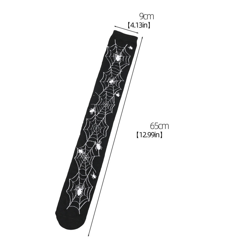 Halloween Retro Women’s Bat Blood Stains Skull Polyester Cotton Over The Knee Socks A Pair