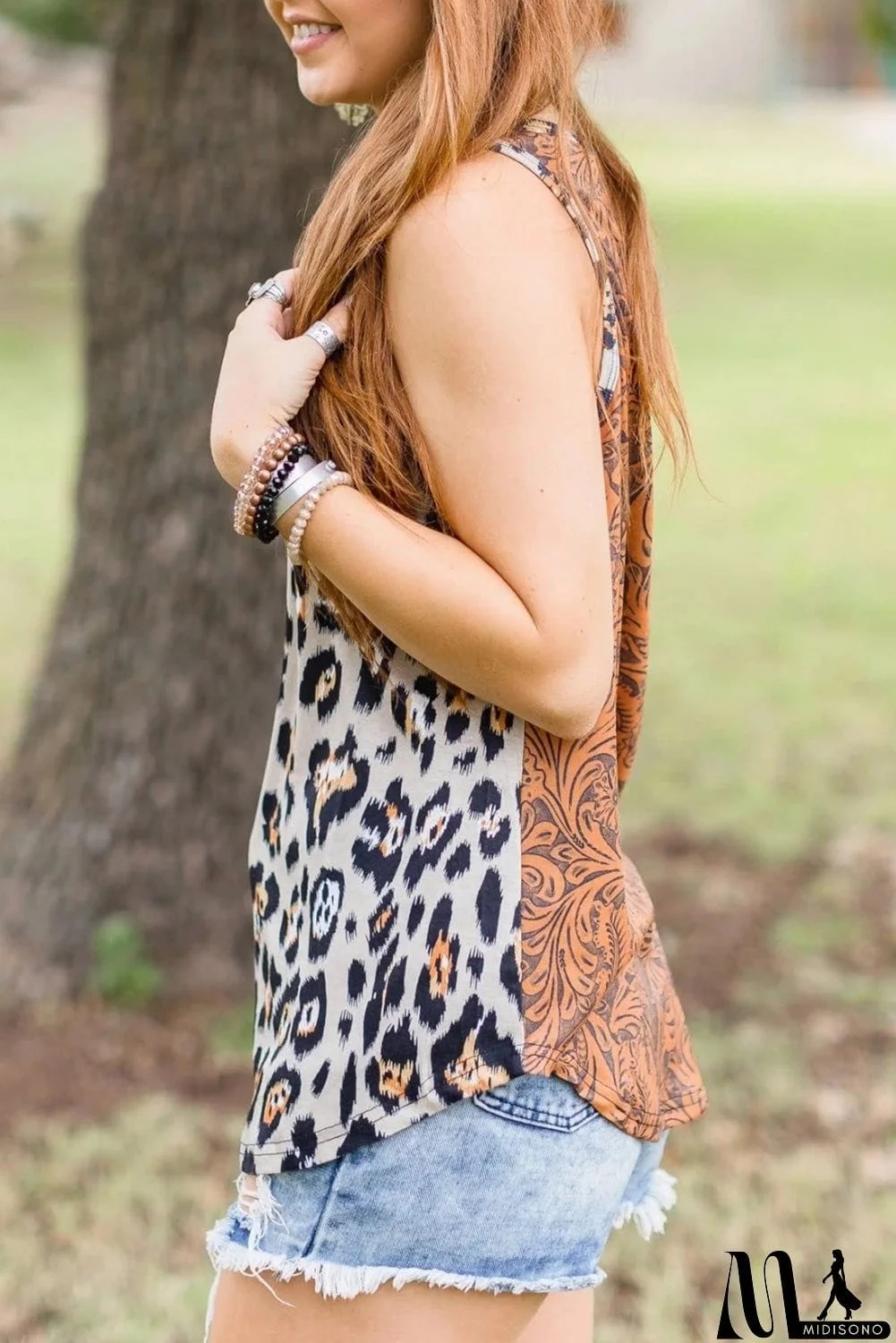 MidiSono - and Vintage Floral Mixed Print Tank