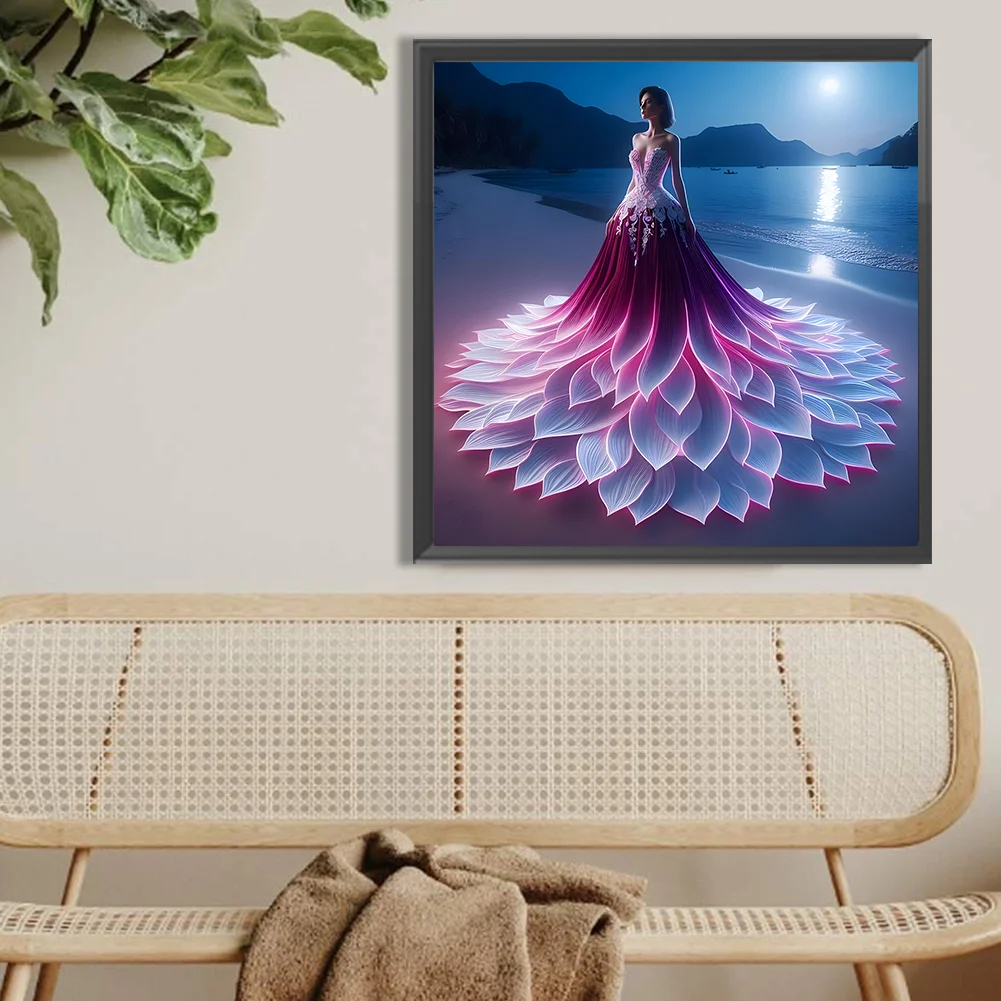 Diamond Painting - Full Round Drill - Gorgeous Skirt Beauty(Canvas|40*40cm)