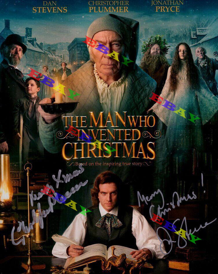 CHRISTOPHER PLUMMER, STEVENS THE MAN WHO INVENT CHRISTMAS Signed Photo Poster painting REPRINT