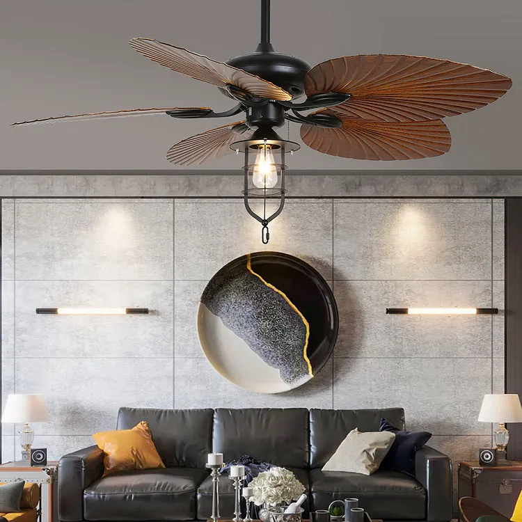 Ross 5-blade ceiling fan with lighting/w lantern, 1/3/5 bulbs, &empty;132CM