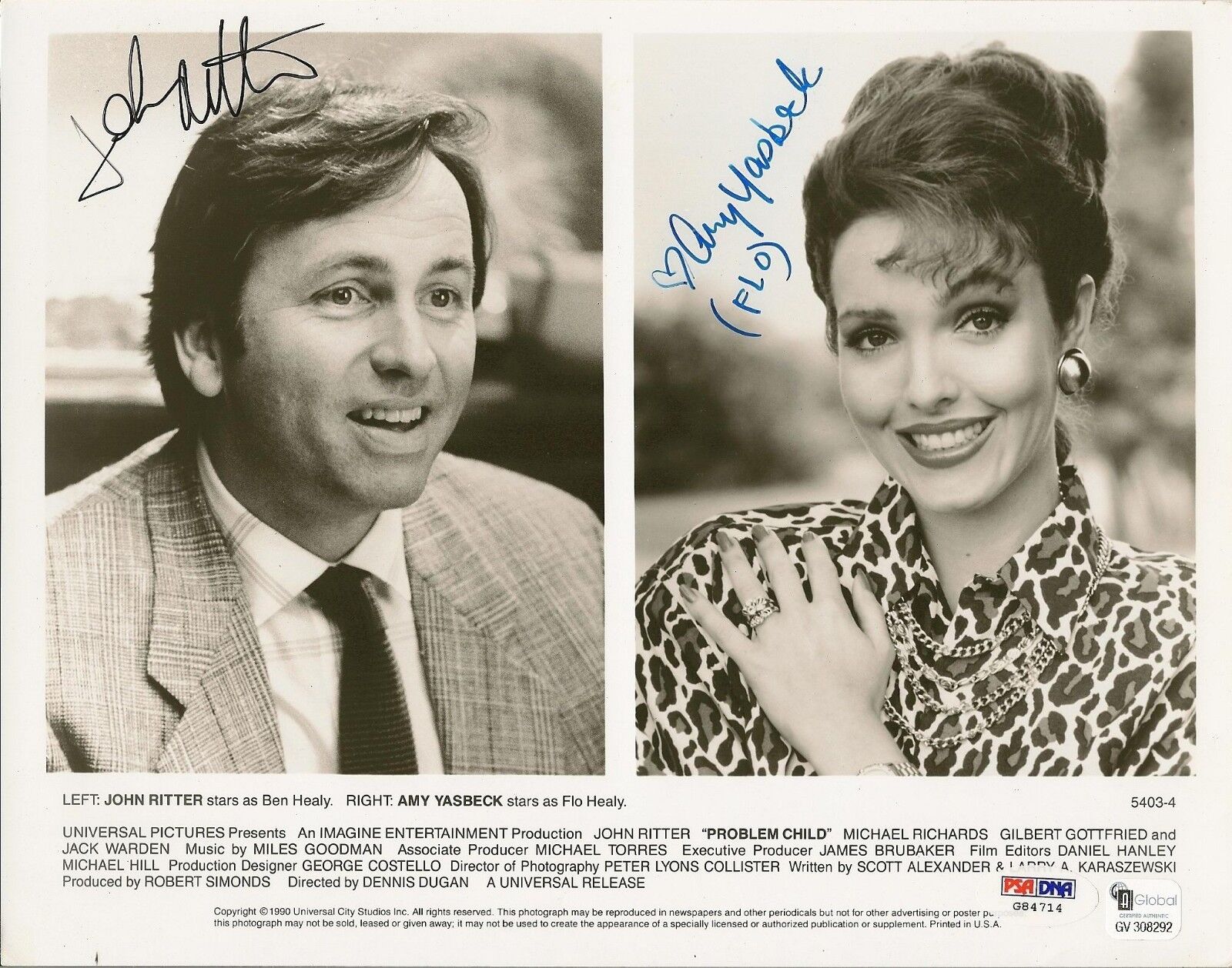 John Ritter & Amy Yasbeck Signed Problem Child 8x10 Photo Poster painting PSA/DNA COA Autograph