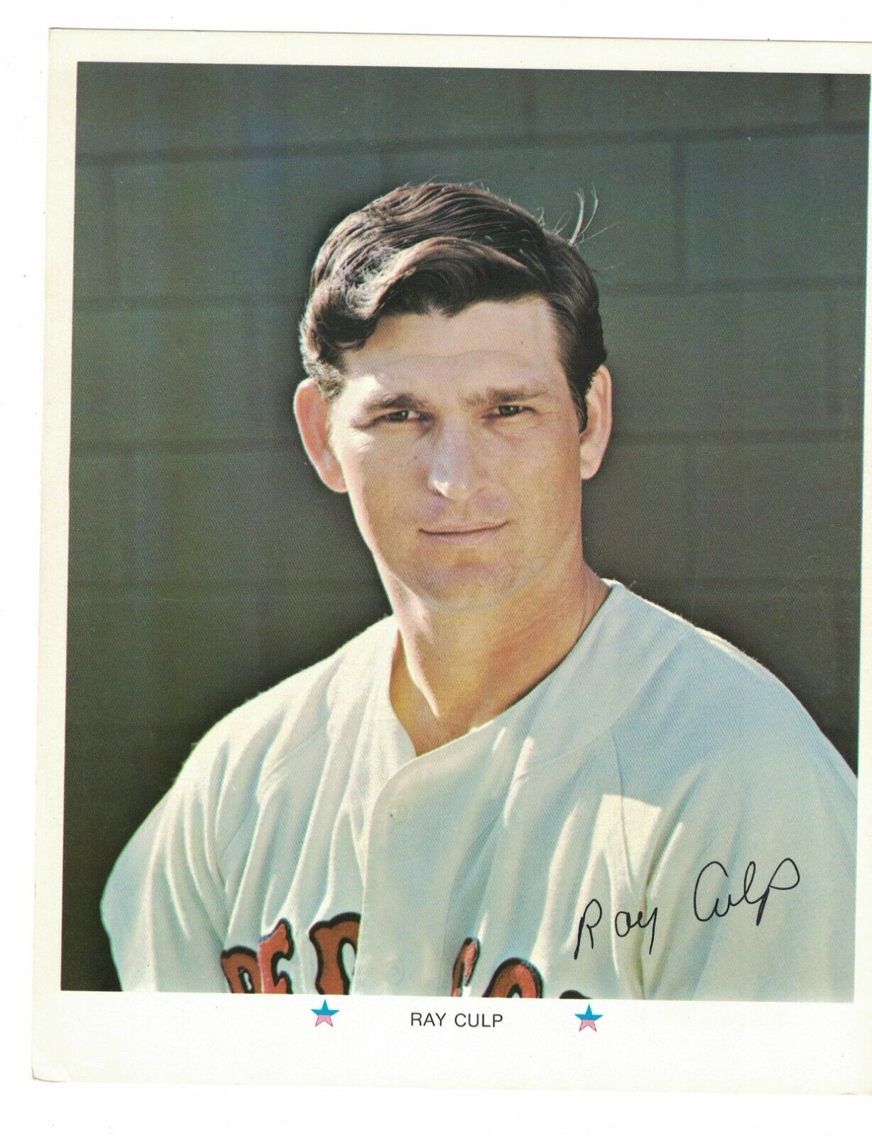 Ray Culp Boston Red Sox 1971 ARCO Gas Oil 8x10 Baseball Photo Poster painting Card RH