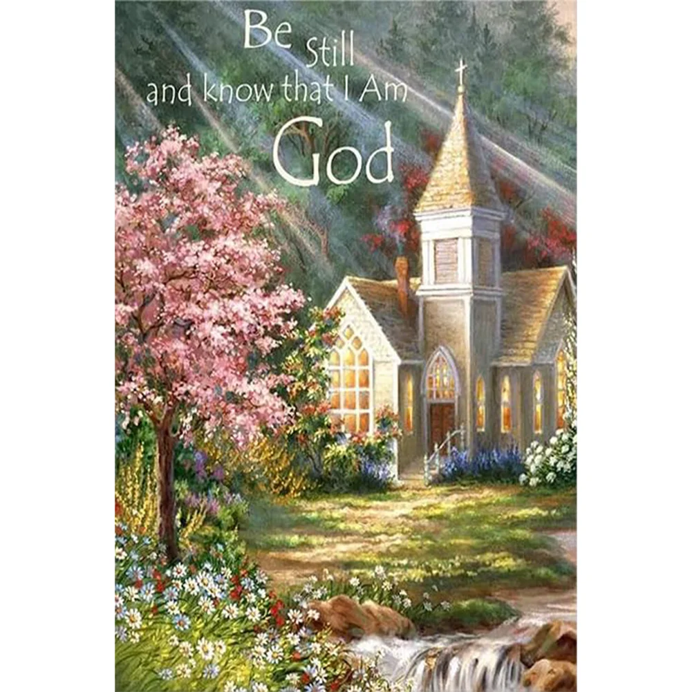 2pcs Diamond Painting - Full Round Drill - Village Castle(Canvas|40*60cm)