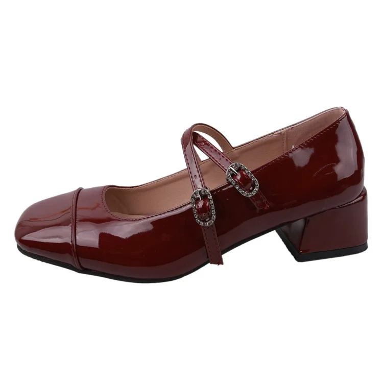 Yyvonne Retro Silver Single-Shoe Women's Coarse Heel 2025 Spring Square Head Light Word With Buckle College Style Mary Jane Shoes