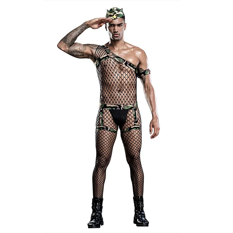 Men's Camouflage Erotic Uniform Underwear