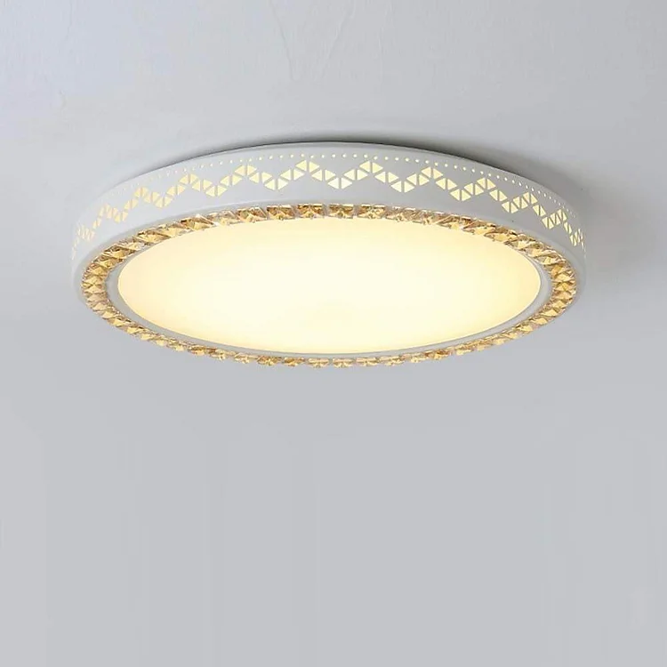 Circular Geometric Pattern LED White Modern Ceiling Light Flush Mount Lighting - Appledas