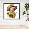 Diamond Painting -DIY Round Drill Sunflower Cowboys(40x40cm)