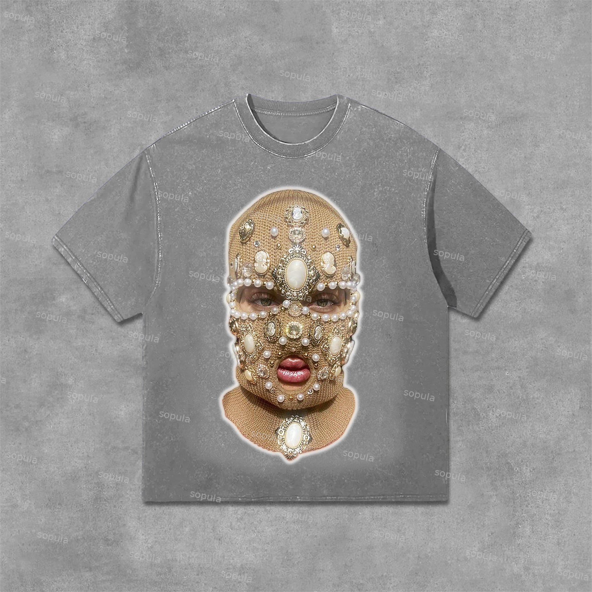 Sopula Cool Girl Fearless Graphic Print Acid Washed T-Shirt - SOPULA