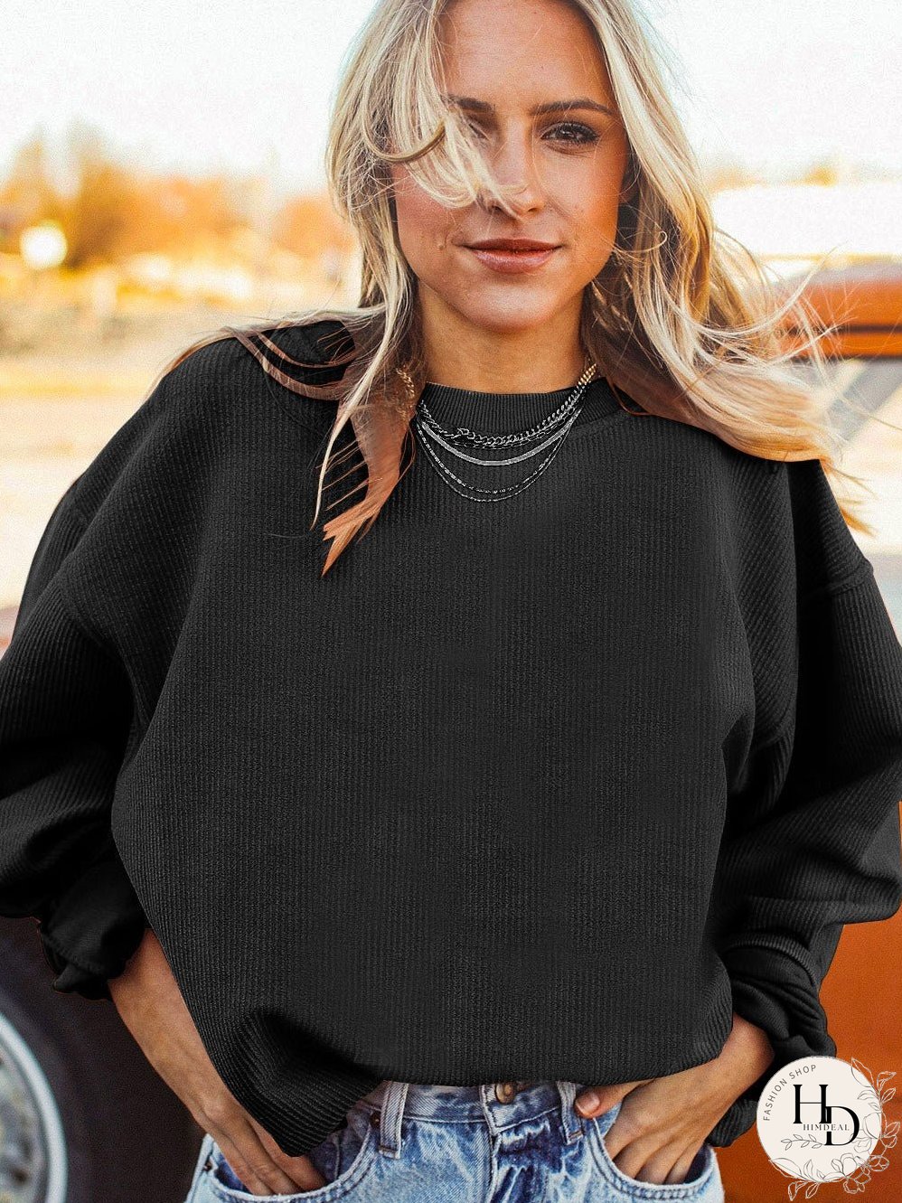 Stylish Waffle Knit Top