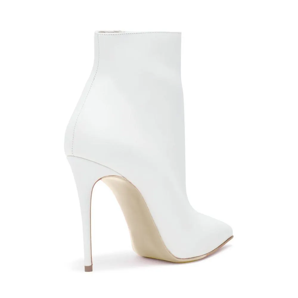 100mm Women's Closed Pointed Toe Stilettos Ankle Matte Boots-vocosishoes