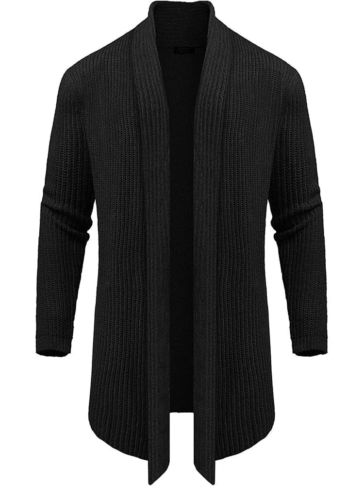 Knit Ruffle Drape Long Cardigan (US Only) QueenFunky