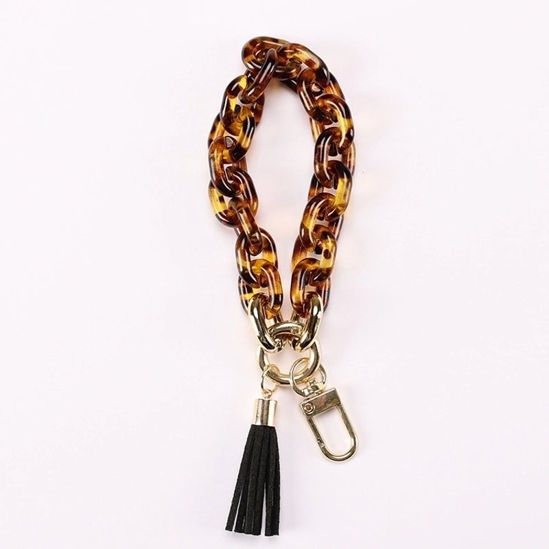 Minimalist Solid Color Arylic Plating Unisex Bag Pendant Keychain