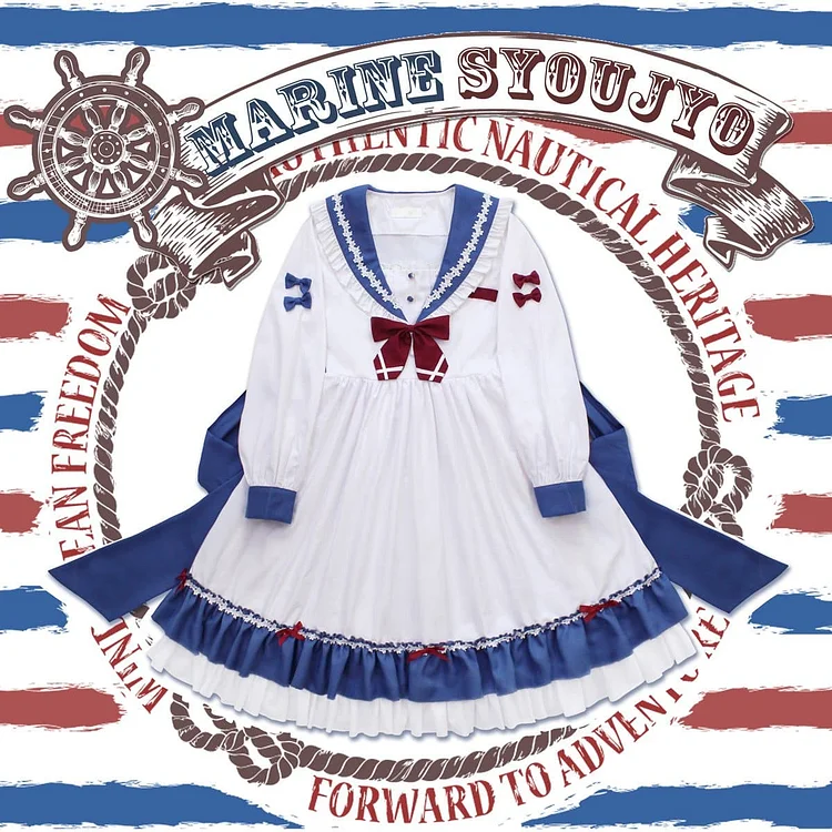 [Reservation] Falbala long Sleeve Sailor Dress SP13528