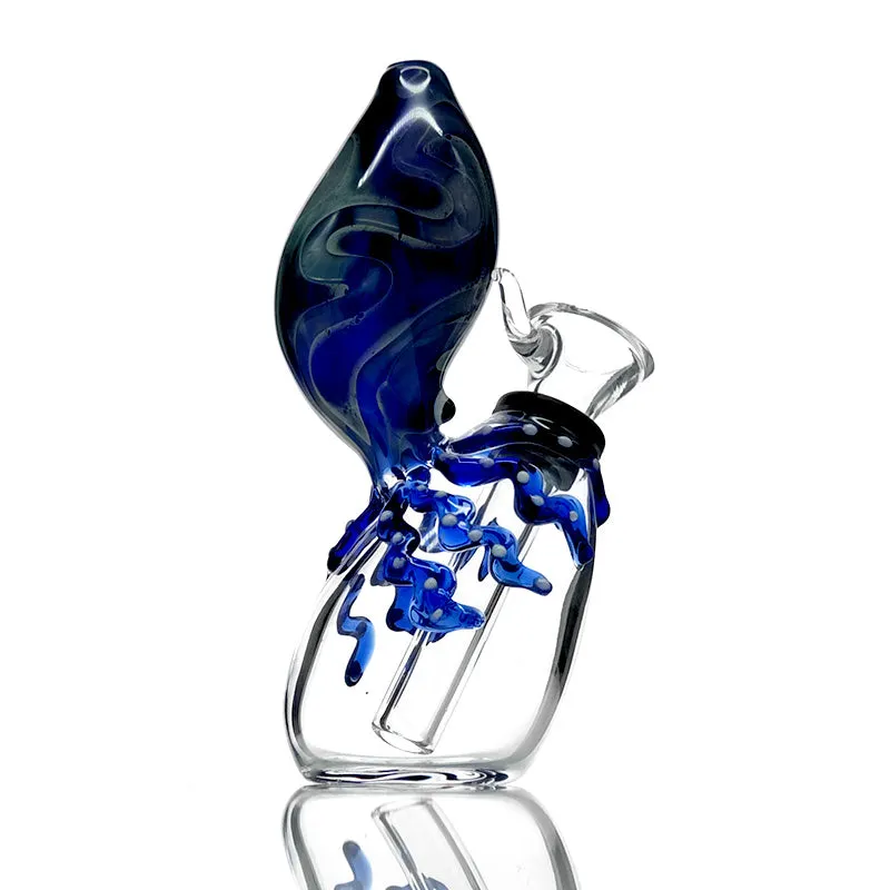 Octopus Baby Playing the Bottle Shape Glass Bubbler Hand Pipe 