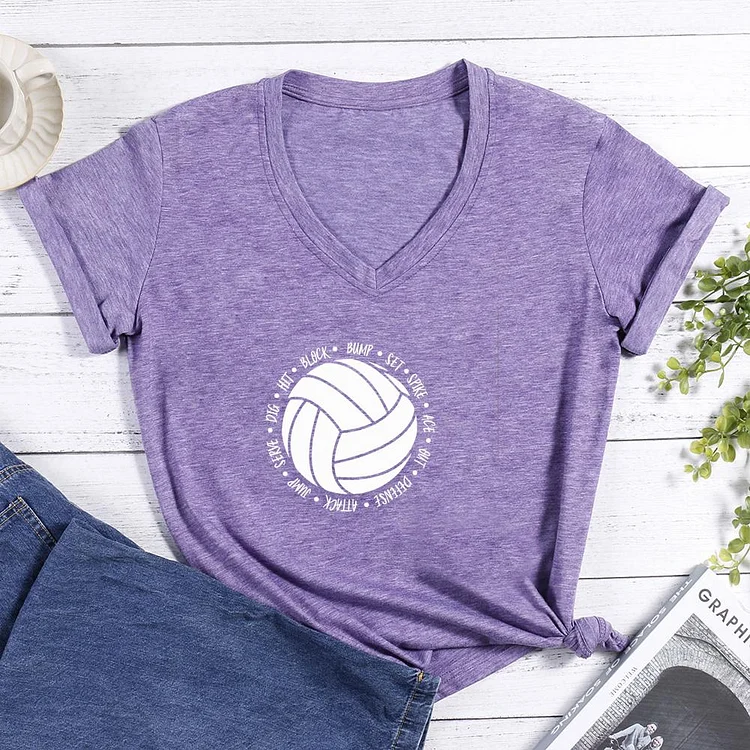 Volleyball V-neck T Shirt