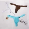Men's Ice Silk Ultra-thin Transparent Thong U-convex Seamless Sexy Thin Strap T-Pants