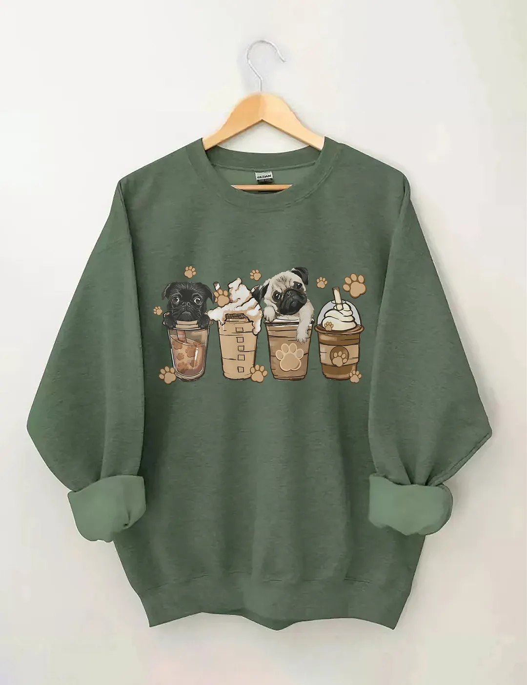 Cute Pug Coffee Sweatshirt