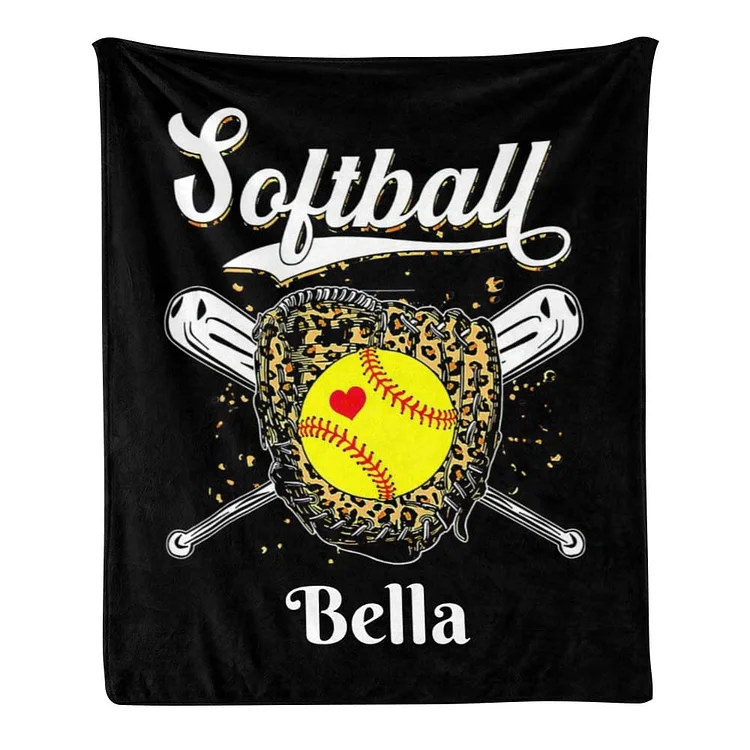 Personalized Softball Blanket for Comfort & Unique| BKKid194