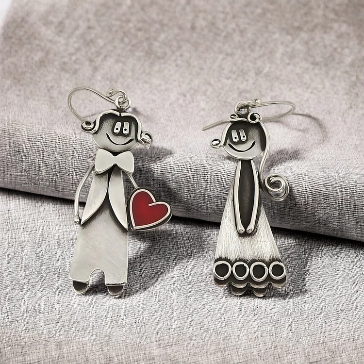 Vintage Couple Love Personality Earrings