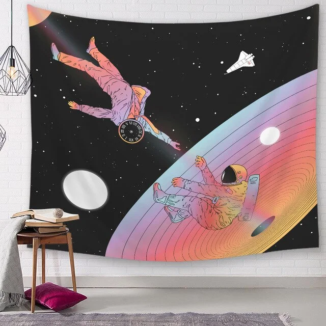 Space astronaut Tapestry Space Wall Hanging rocket Home Decor Bedroom Carpet Polyester Decorative Livnig Room Tapestry Wall