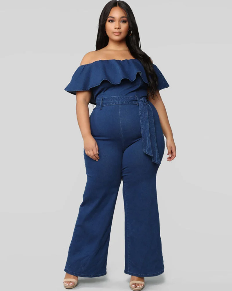 STRAIGHT SHOULDER JUMPSUIT