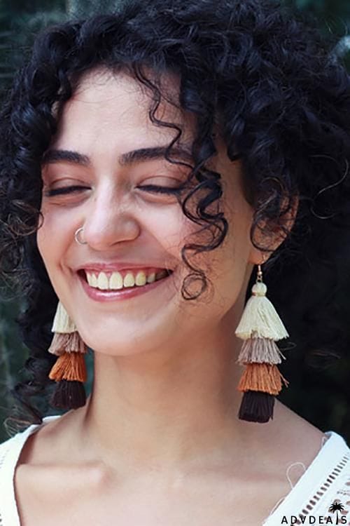 Gradient Tassels Layer Earring