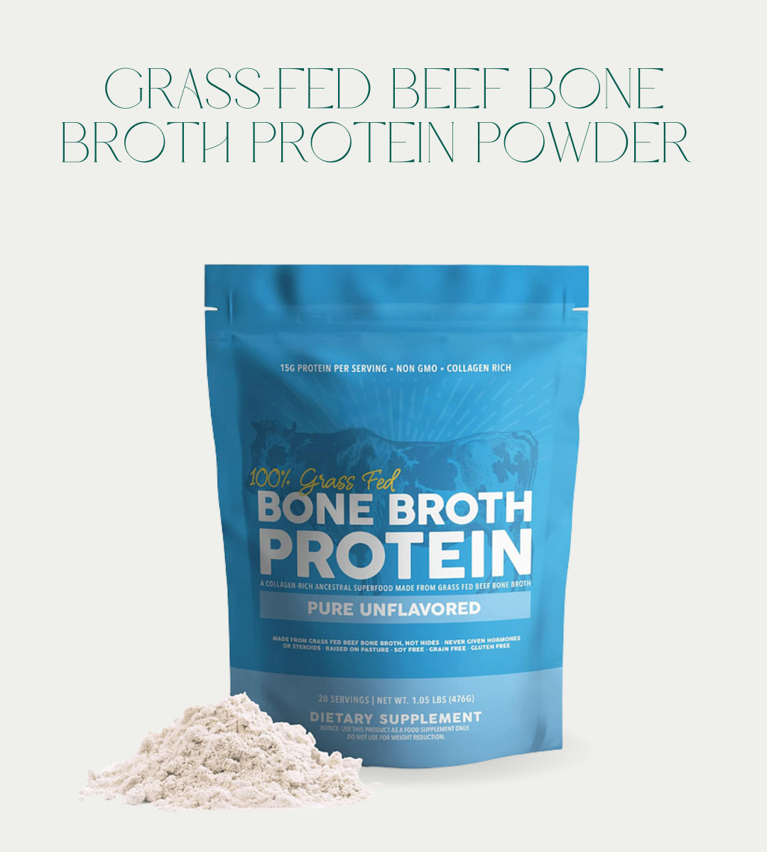 Grass-Fed Beef Bone Broth Protein Powder – Collagen Rich