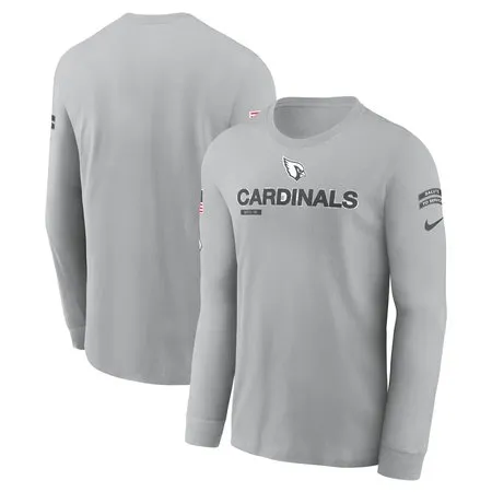 Men's Arizona Cardinals  Gray 2024 Salute To Service Long Sleeve T-Shirt
