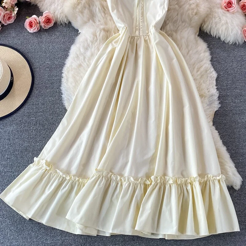 FTLZZ New Summer Solid A Line Slash Neck Chiffon Sexy Sleeveless Pullover Women Dresses Slim Spaghetti Stap Lady Dress