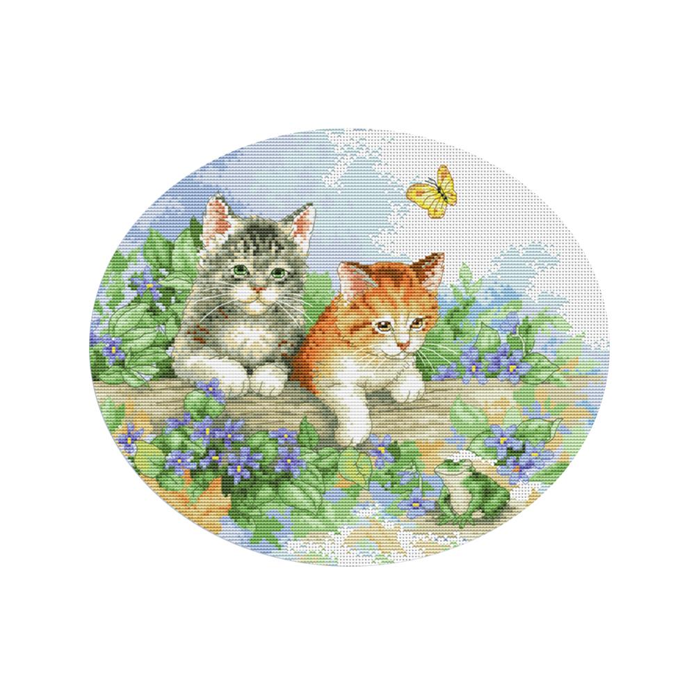 

Double Cat Illustration - 11CT Stamped Cross Stitch - 47*40cm, 501 Original