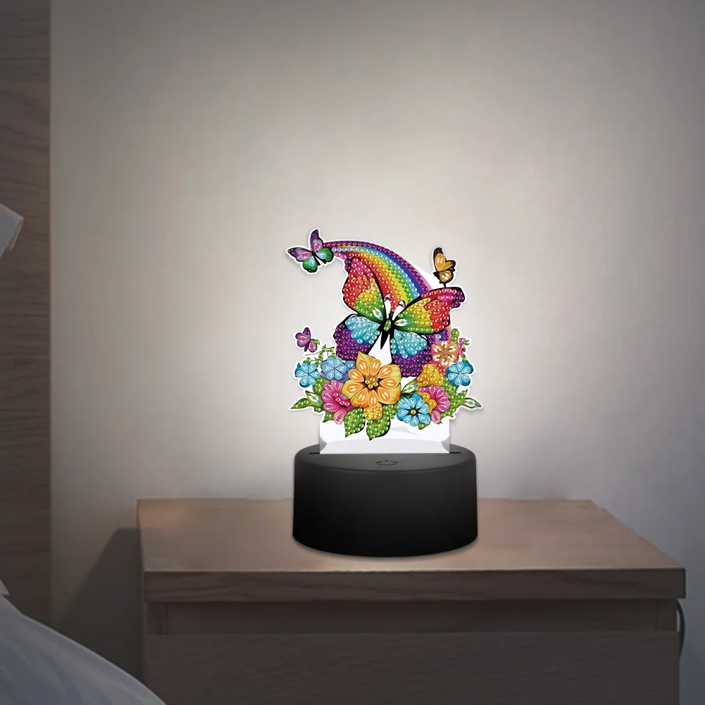 5D DIY Butterfly Diamond Painting Night Light Diamond Painting Lamp