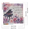 Klavier Blume 5d DIY Runde Vollbohrer Dimond Gem&auml;lde Kit Wohnkultur 40x40cm