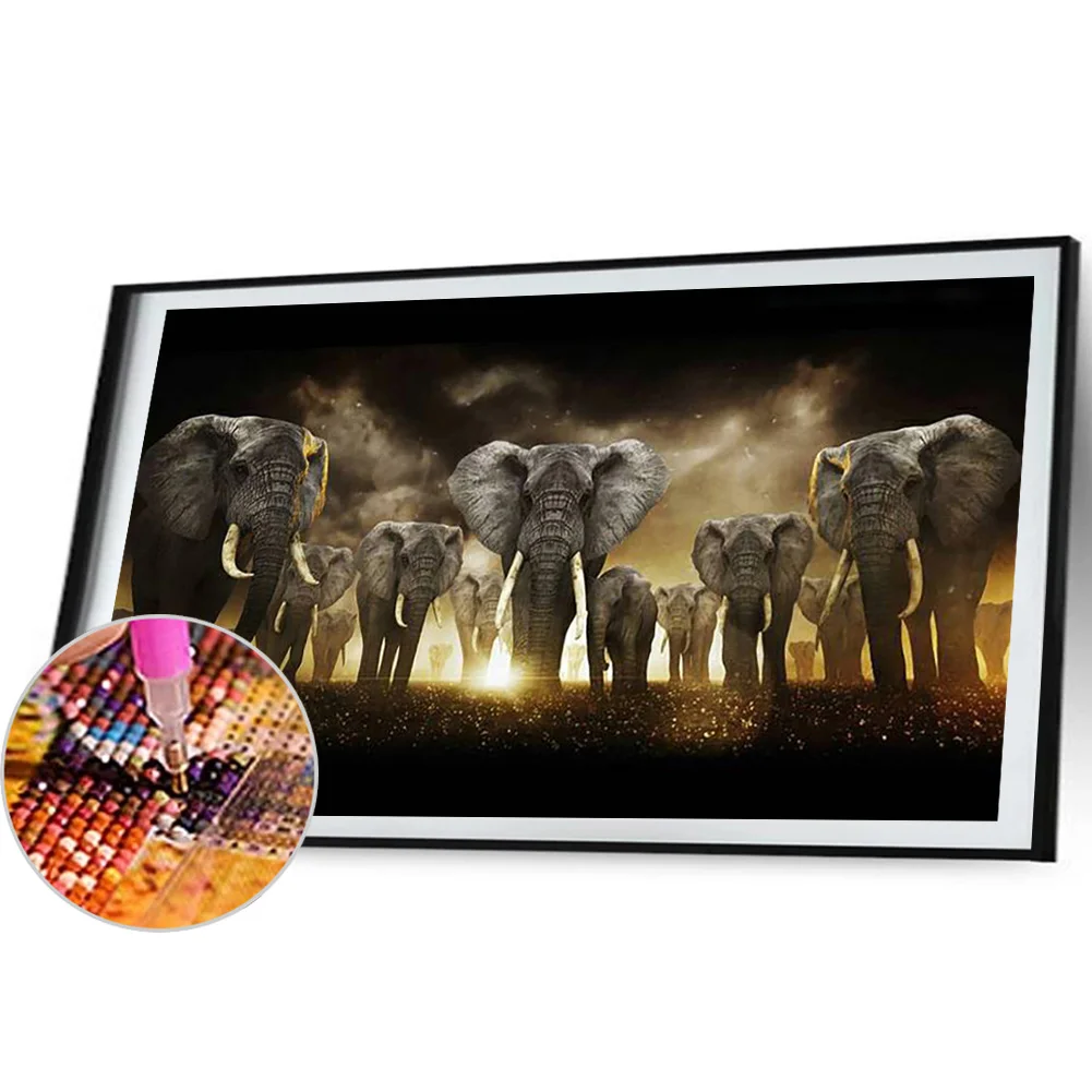 Diamond Painting - Full Round Drill - Elephant(80*45cm)